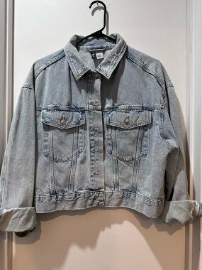H&M cropped denim jacket L